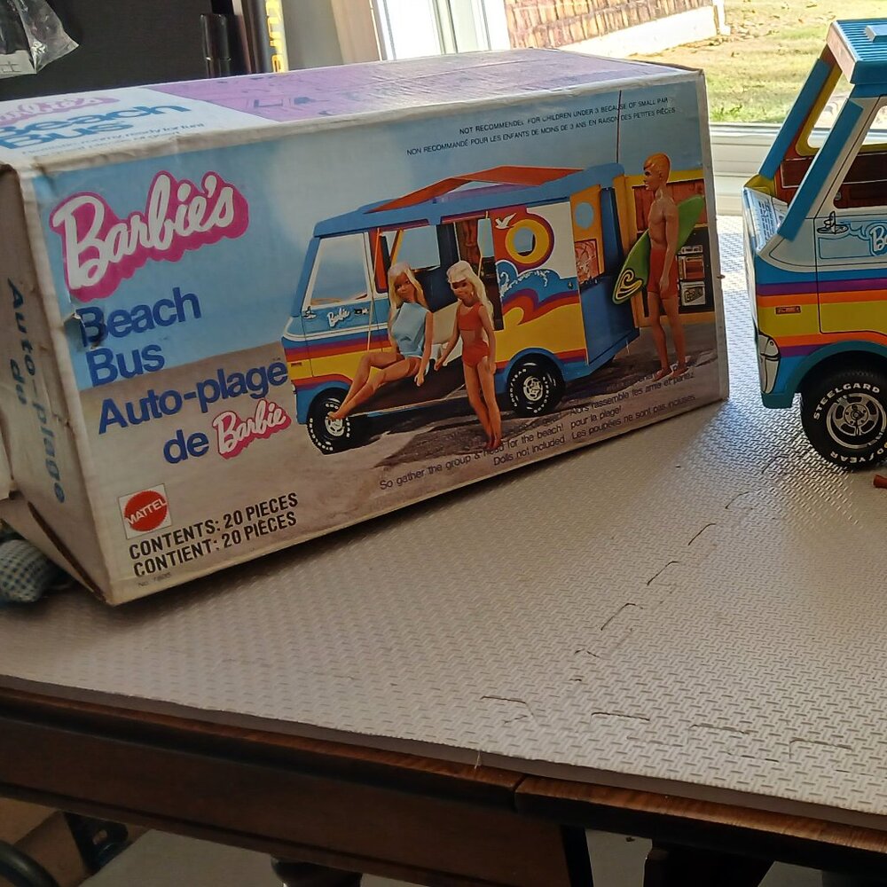 Barbie Beach Bus Toy - Colorful Retro Play Vehicle